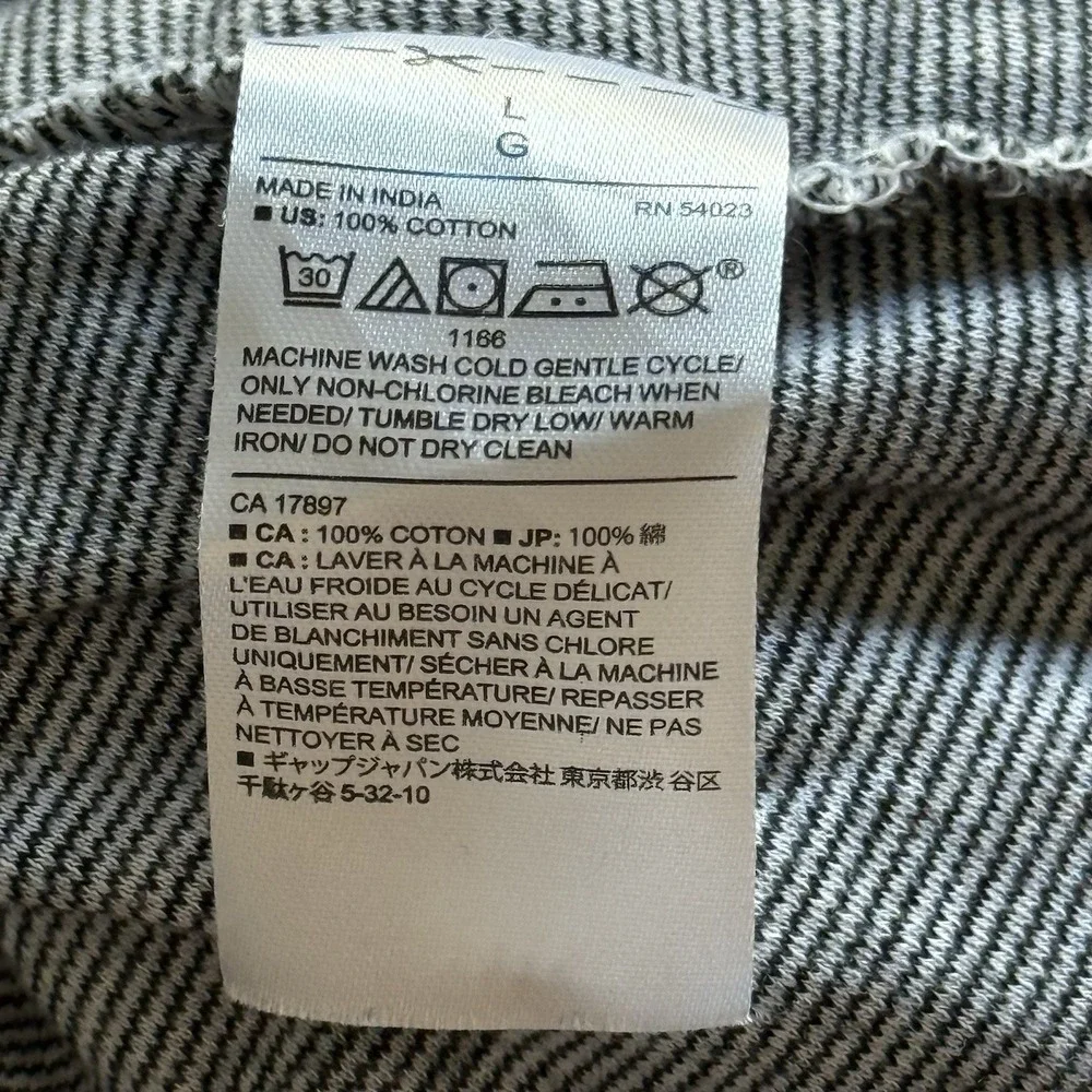 Banana Republic Men's Dress Crew‎ T Shirt Tee Size Large Gray Striped Minimalist